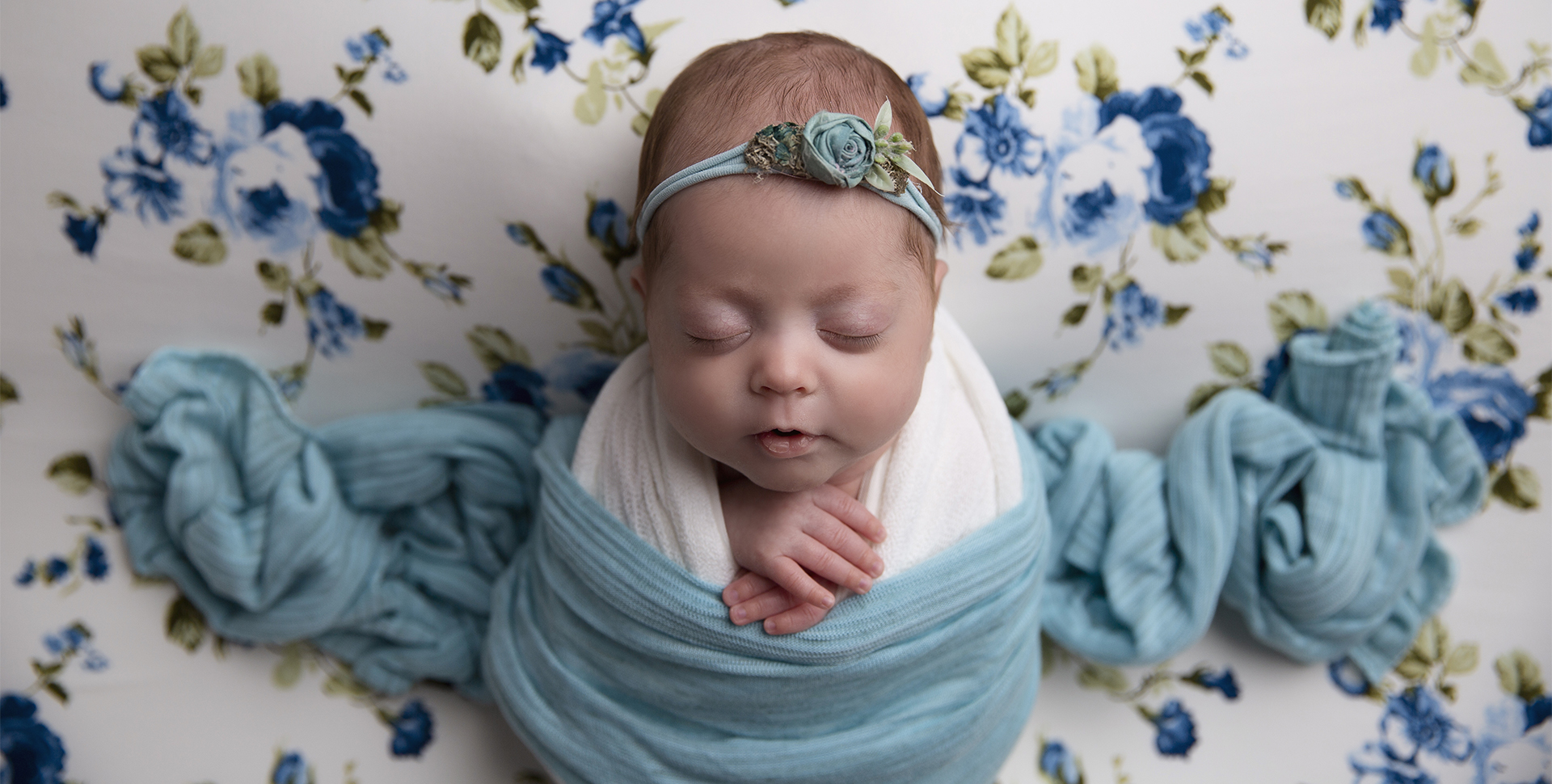 Newborn Wrapped Floral Photography